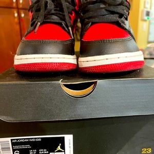 Jordan 1 Mid “Banned OG” red and black with original box